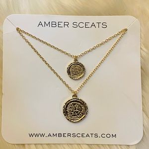Amber Sceats Double Coin Layered Necklace
